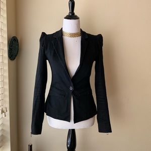 Black blazer jacket with shoulder wing